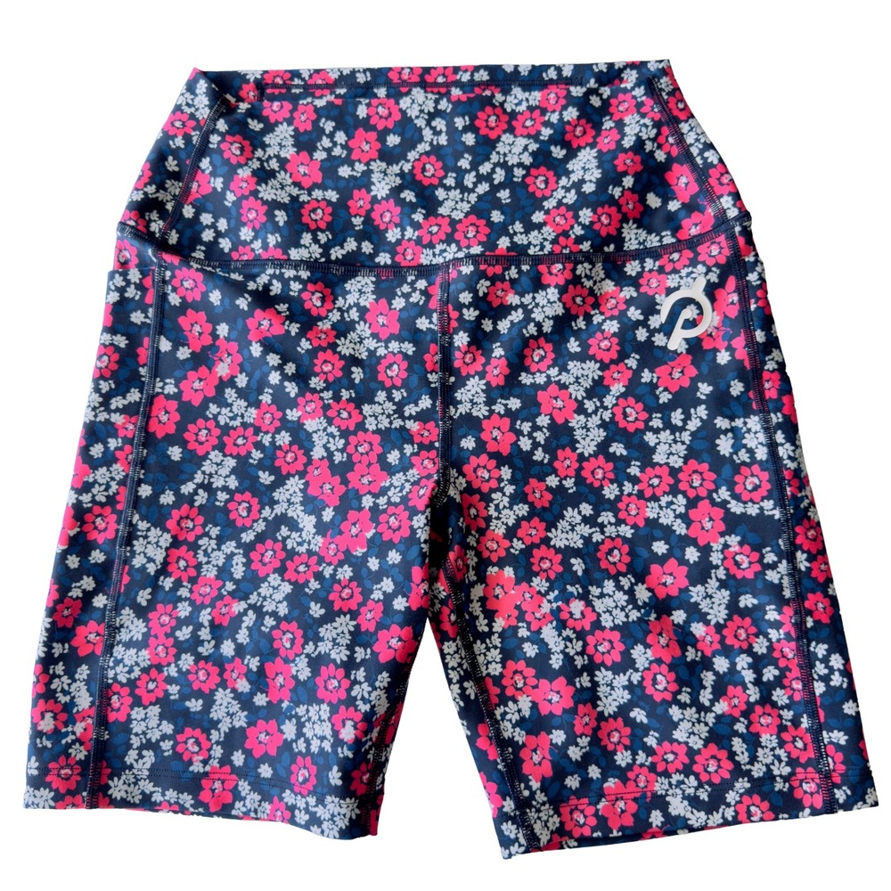 Peloton Cadent 7" Pocket Bike Shorts Workout Women Cycling Sz Small Floral Print